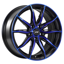 DAI Wheels FRANTIC (Gloss Black - Machined Face - Blue Face) Wheels