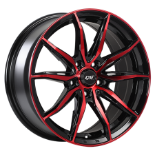 DAI Wheels FRANTIC (Gloss Black - Machined Face - Red Face) Wheels