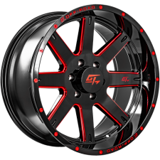 GT OFFROAD Invasion Gloss Black Milled Red (Gloss Black Milled Red) Wheels