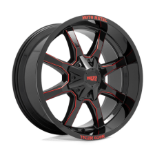 Moto Metal MO970 (GLOSS BLACK MILLED WITH RED TINT + MOTO METAL ON LIP) Wheels
