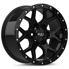 RTX Storm (Black Machined, Gloss Black with Milled Rivets) Wheels