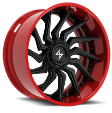 SENTALI BARREL FORGED XTREME BFX4 (Red Lip / Matte Black Centre) Wheels