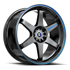 SPEC-1 RACING SPT-33 (Gloss Black / Blue Line) Wheels